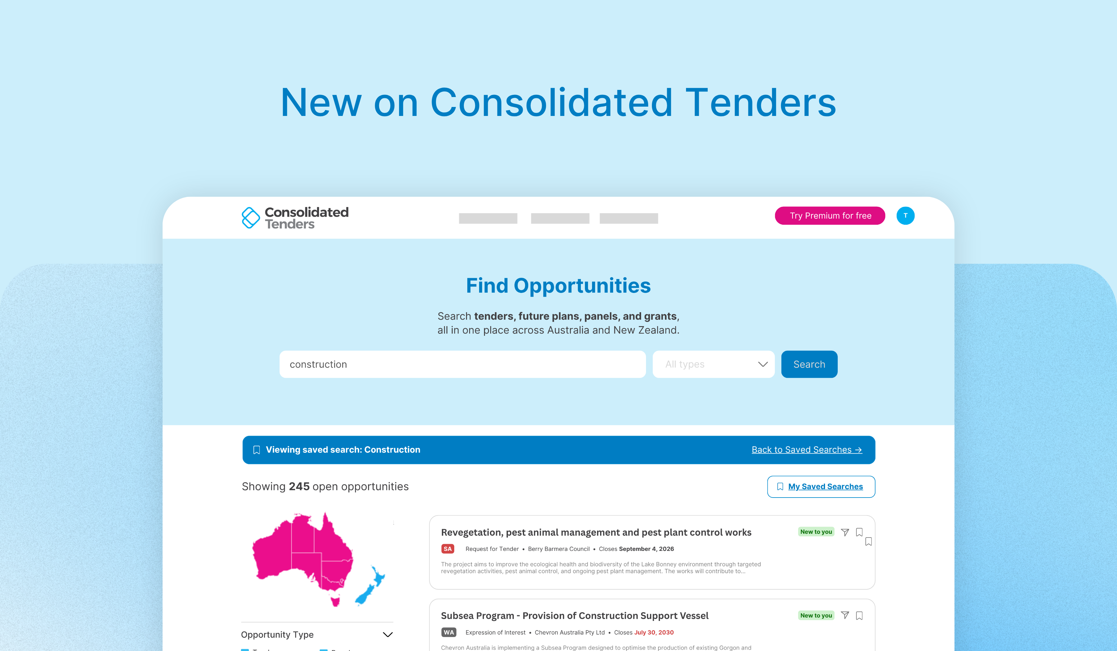 Search Filtering and Refreshed Look: What’s New on Consolidated Tenders